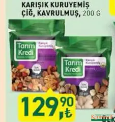 TARIM KREDİ KARIŞIK KURUYEMİŞ 200 G fiyat ve kampanya bilgisi